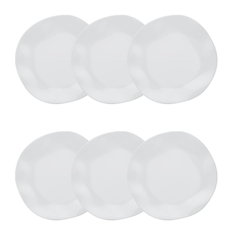 Jogo de 6 pratos fundos em porcelana branca Ryo White 22,5 cm