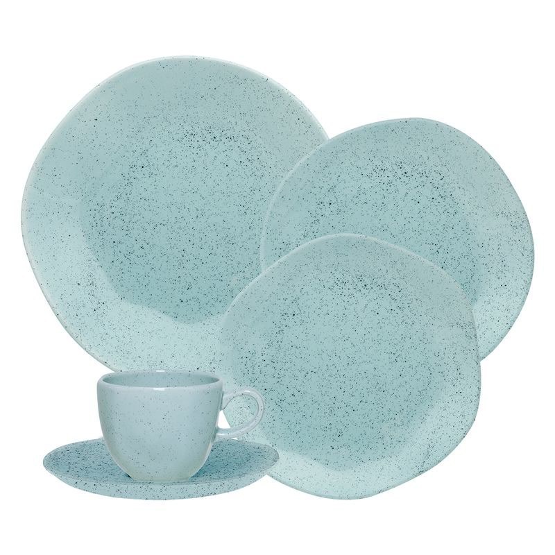 Aparelho de jantar Oxford Ryo Blue Bay 30 peças em porcelana azul