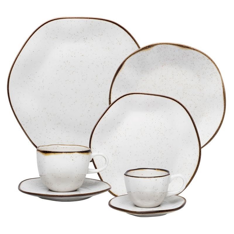 Aparelho de jantar Oxford Ryo Maresia 42 peças em porcelana azul