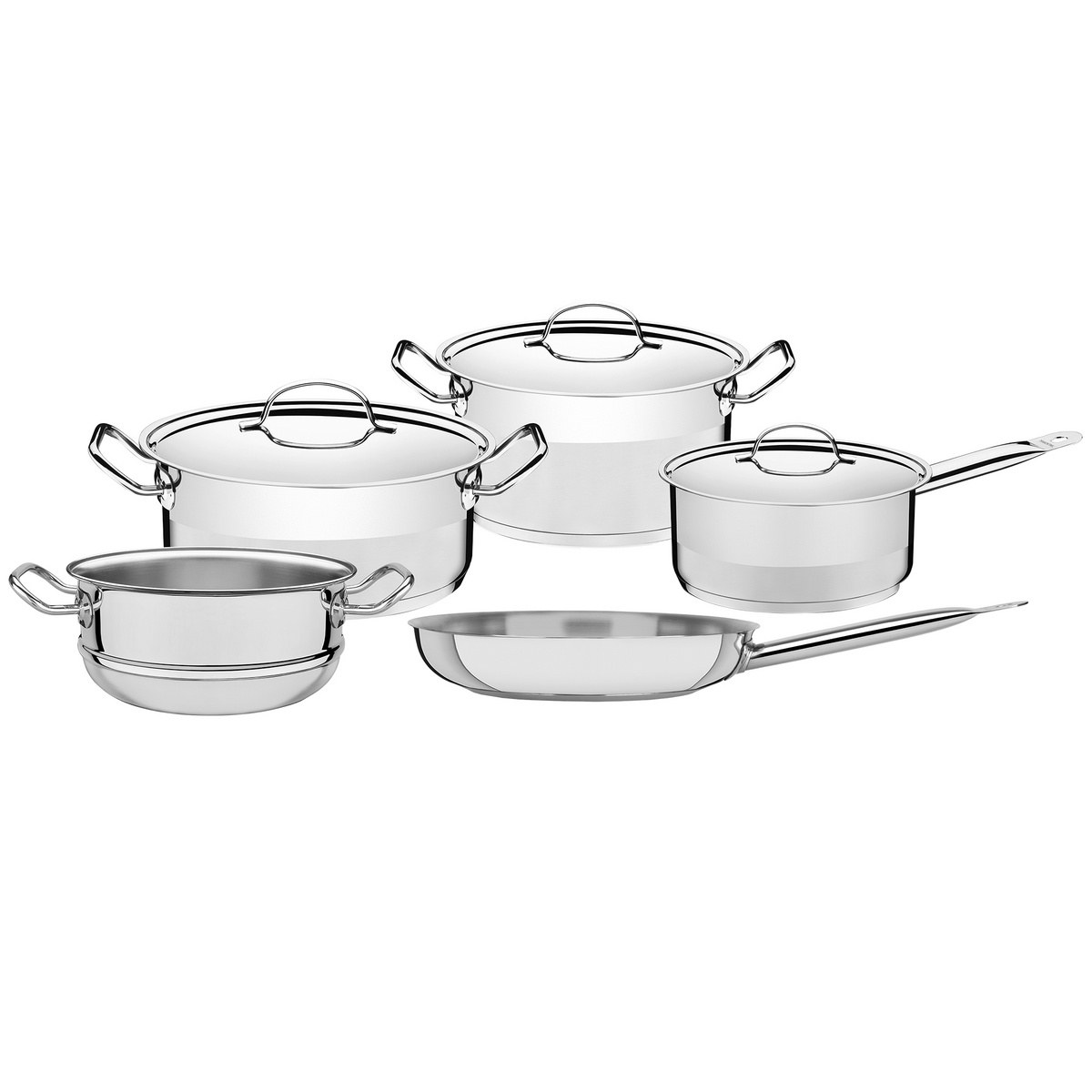 Jogo de panelas Tramontina Professional em aço inox com 5 peças