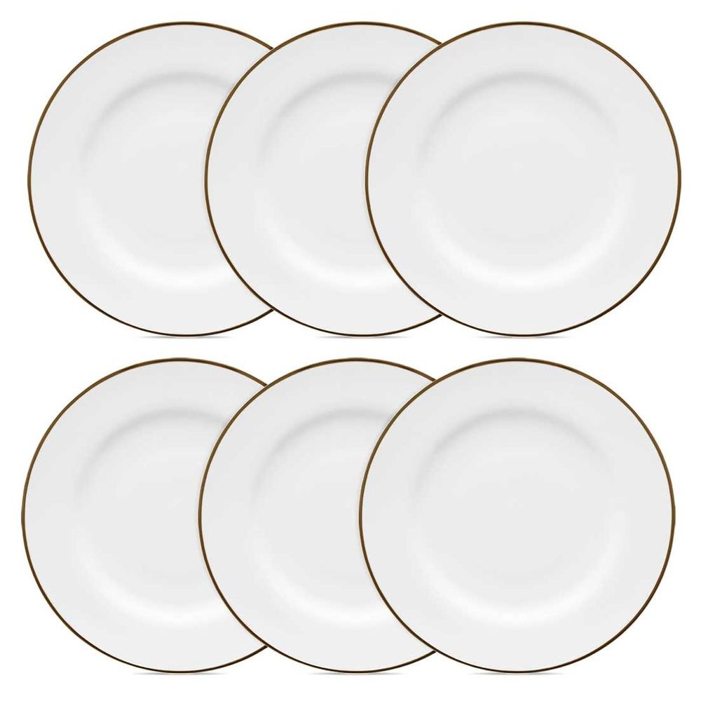 Jogo de 6 pratos rasos em porcelana Flamingo Sofia 28 cm