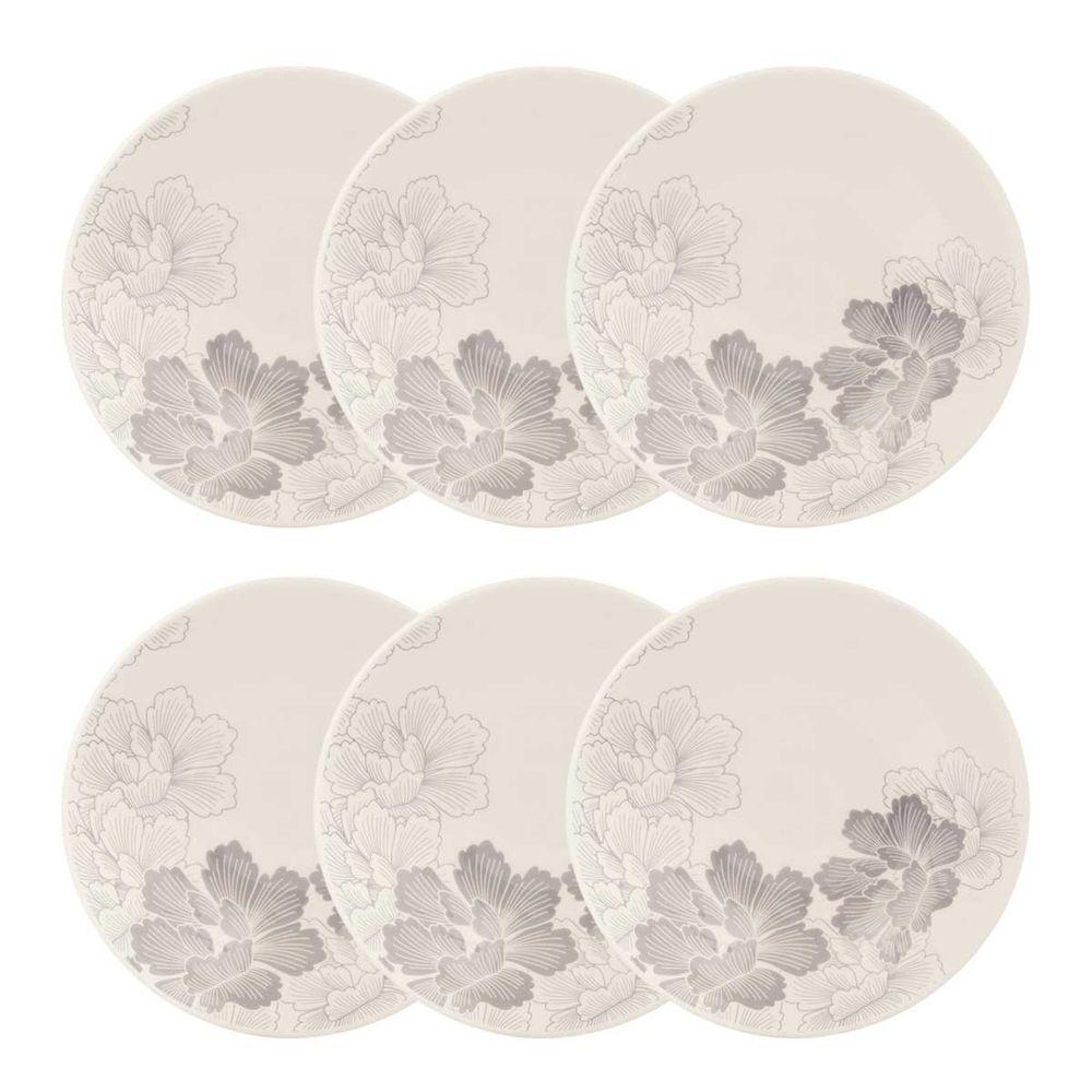 Jogo de 6 pratos fundos em porcelana Unni Balance 20,5 cm