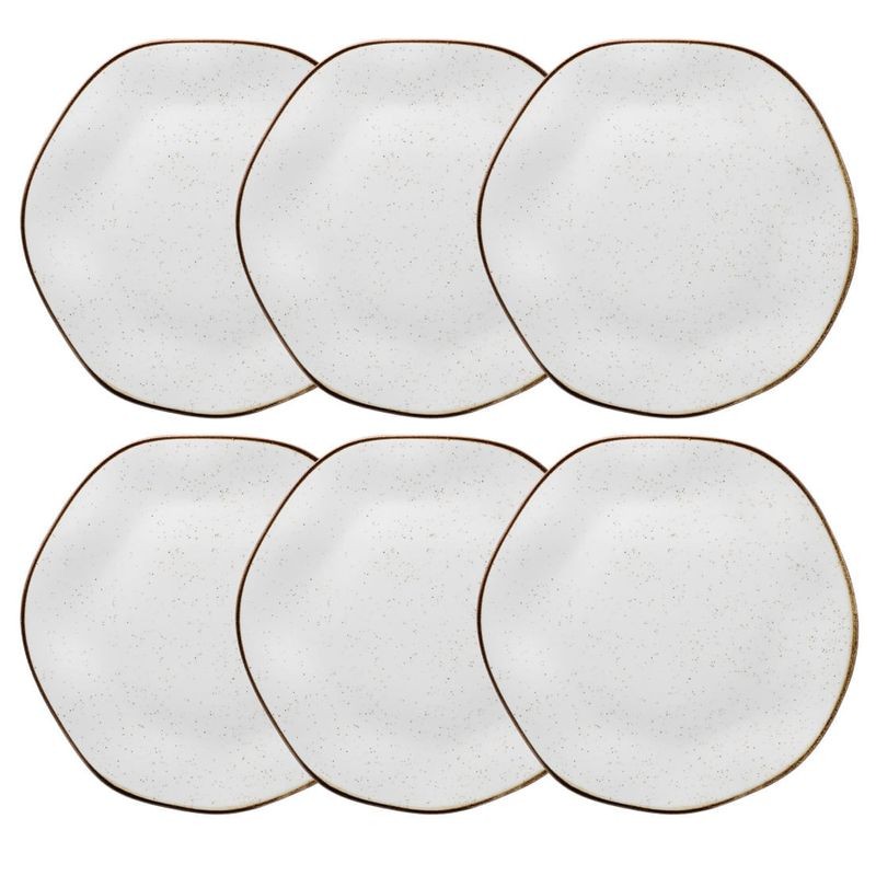 Jogo de 6 pratos rasos em porcelana Ryo Maresia 27,5 cm