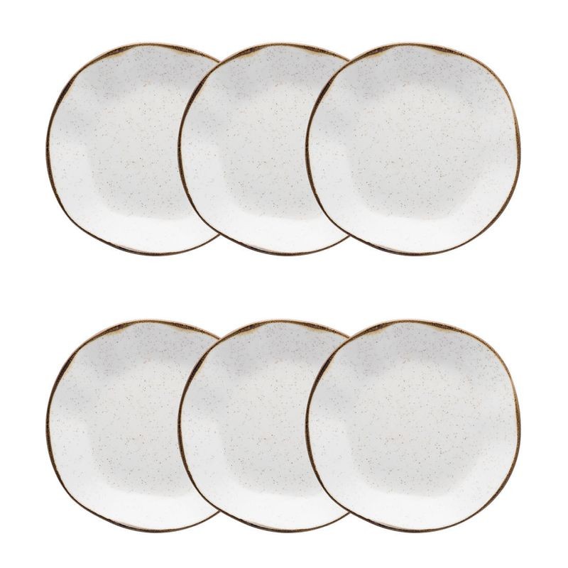 Jogo de 6 pratos fundos em porcelana Ryo Maresia 22,5 cm