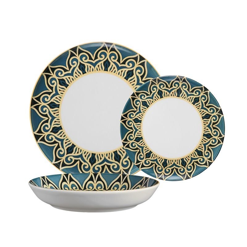 Aparelho de jantar Oxford Flat Gálata 18 peças em porcelana quadrada