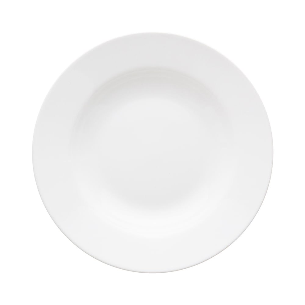 Jogo de 6 pratos fundos em porcelana Flamingo White 23,5 cm