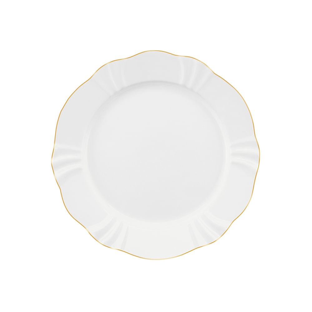 Jogo de 6 pratos sobremesa em porcelana Soleil Victória 23 cm