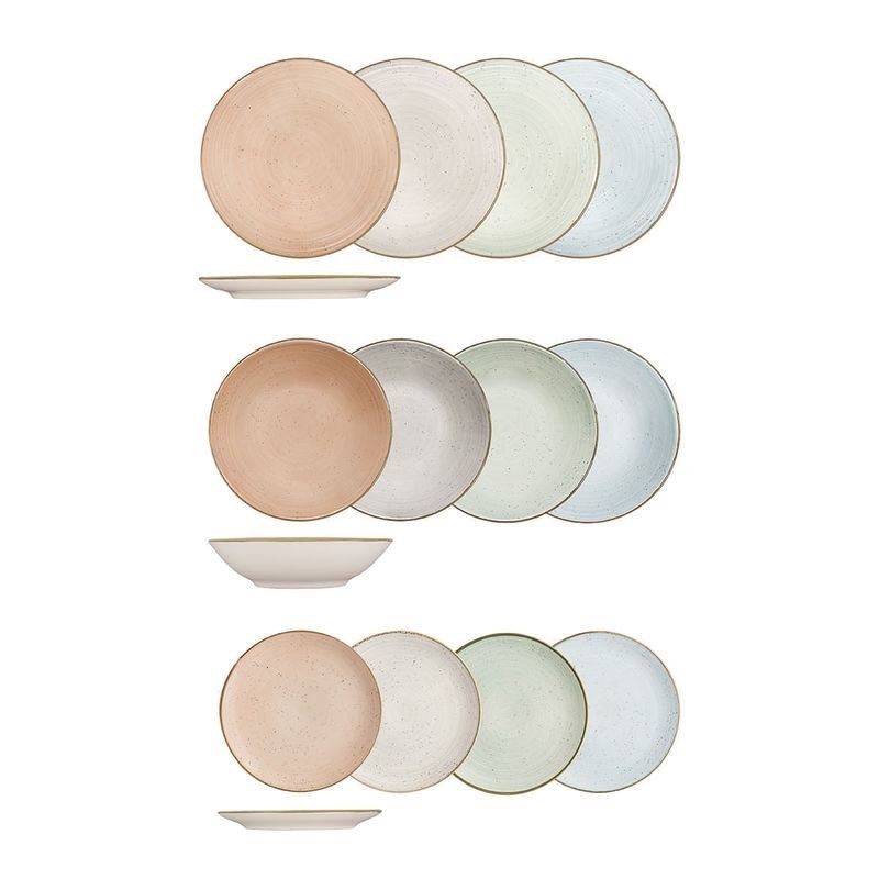 Aparelho de jantar Oxford Unni Aquarela 12 peças em porcelana